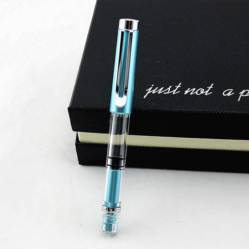 High quality 698 Transparent Piston Fountain Pen Demonstrator ink  Pen