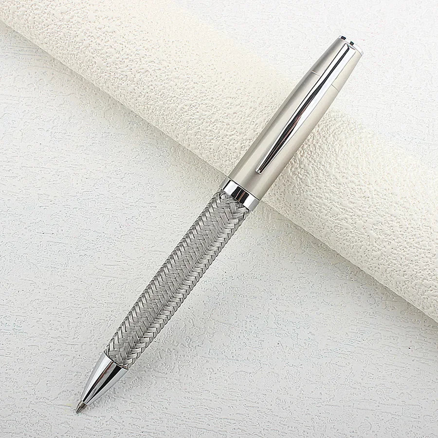 Luxury Quality Pen Steel Wire Weaving Business Office Medium Nib Ballpoint Pens New Student Office Stationery