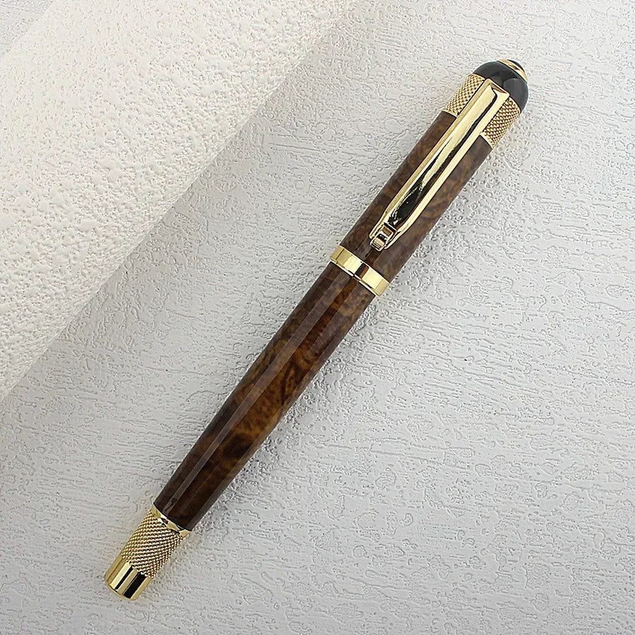 Green Ice Flower Roller Ball Pen for High-end Retro Exquisite Business School Writing Metal Ballpoint Pen Office Supplies