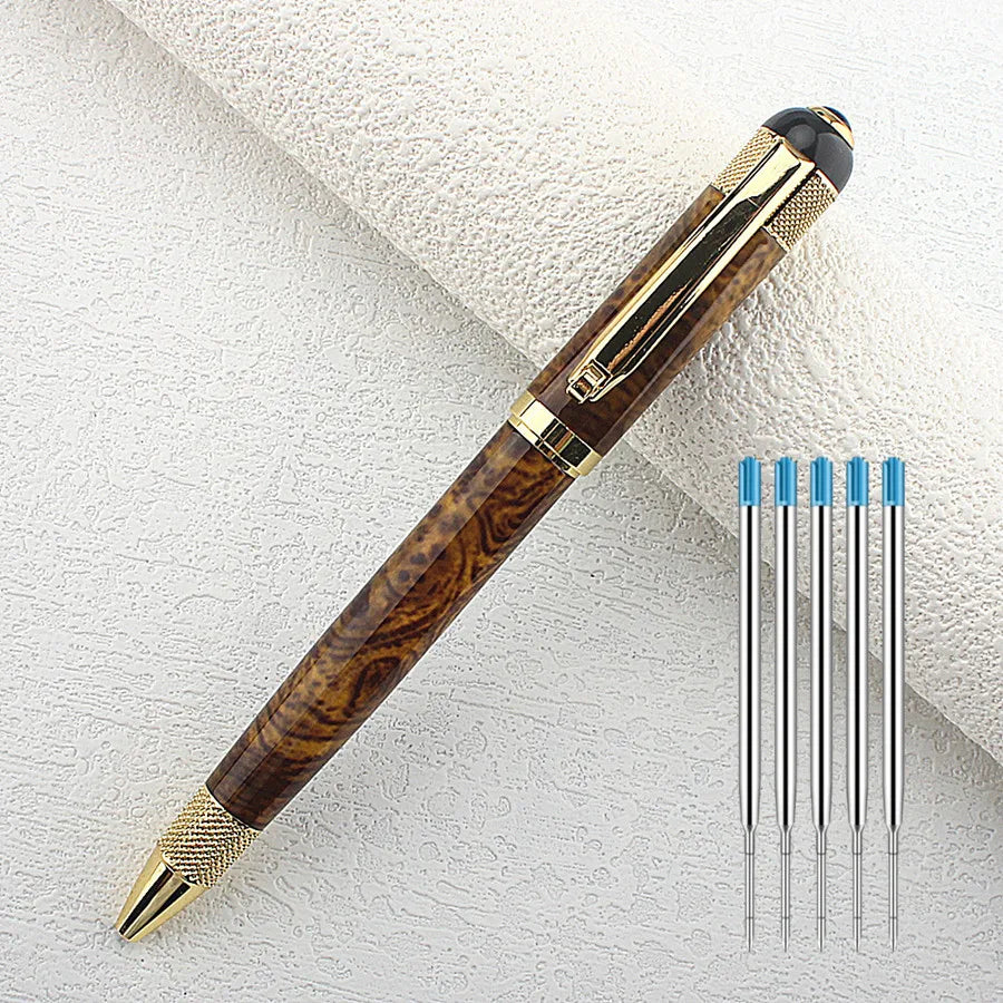 Green Ice Flower Roller Ball Pen for High-end Retro Exquisite Business School Writing Metal Ballpoint Pen Office Supplies