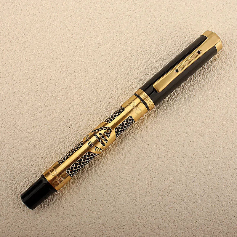 Luxury Metal Mesh Pattern Roller Ballpoint Pen Office School Supplies Silver /Gold Clip Rollerball High Quality Stationery