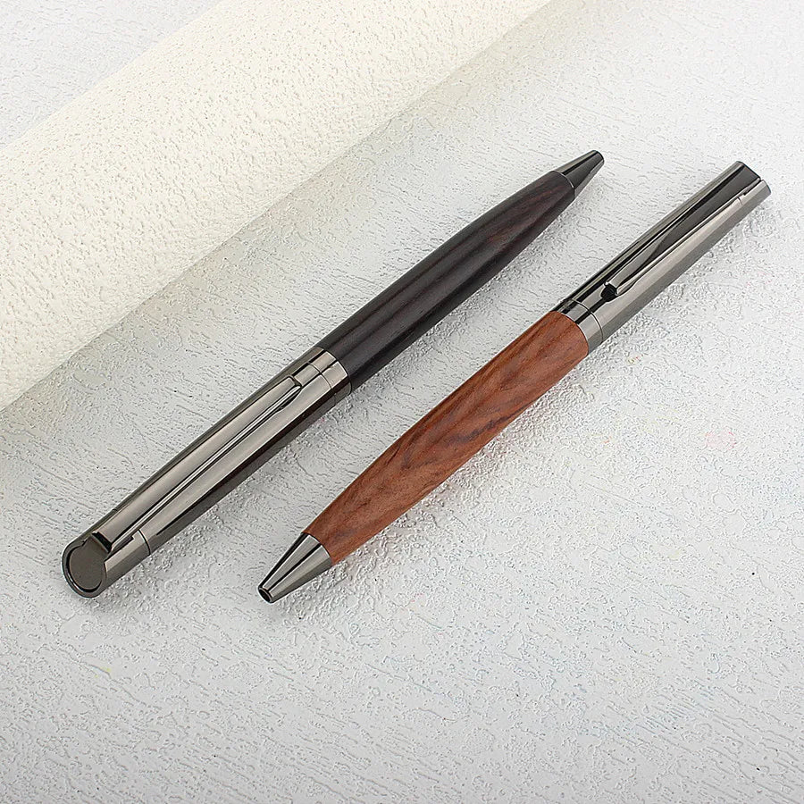 Luxury Fashion Metal with Wood Ballpoint Pen  - Stylish Design- Strong Design Aesthetic, Perfect for Office Gift Pen-Blue Ink