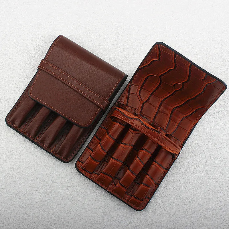Luxury PU Leather 4 Slots Fountain Pen Case