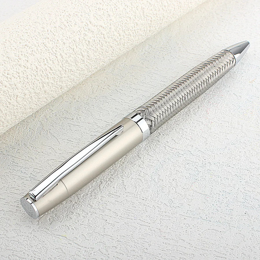 Luxury Quality Pen Steel Wire Weaving Business Office Medium Nib Ballpoint Pens New Student Office Stationery