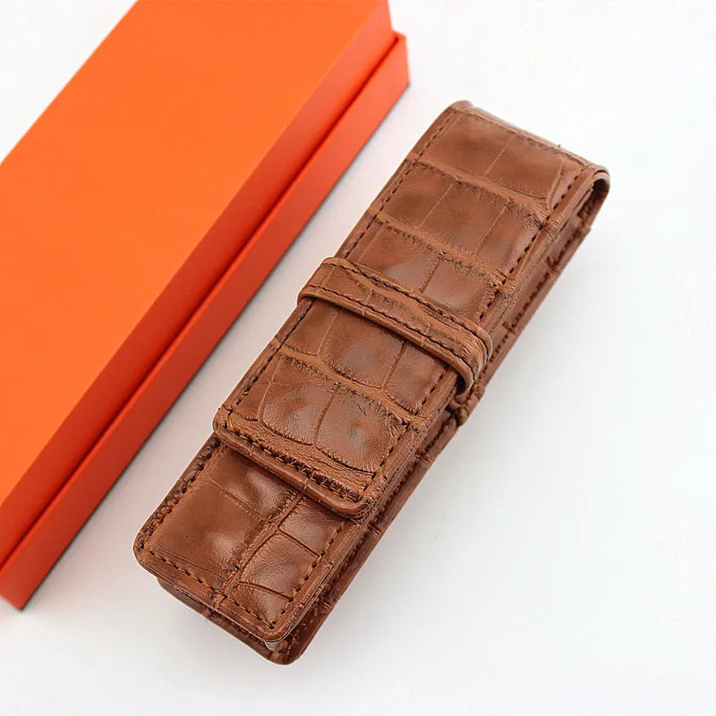 High Quality Leather Fountain Pen Case / Bag for 2 Pens - color Pen Holder / Pouch