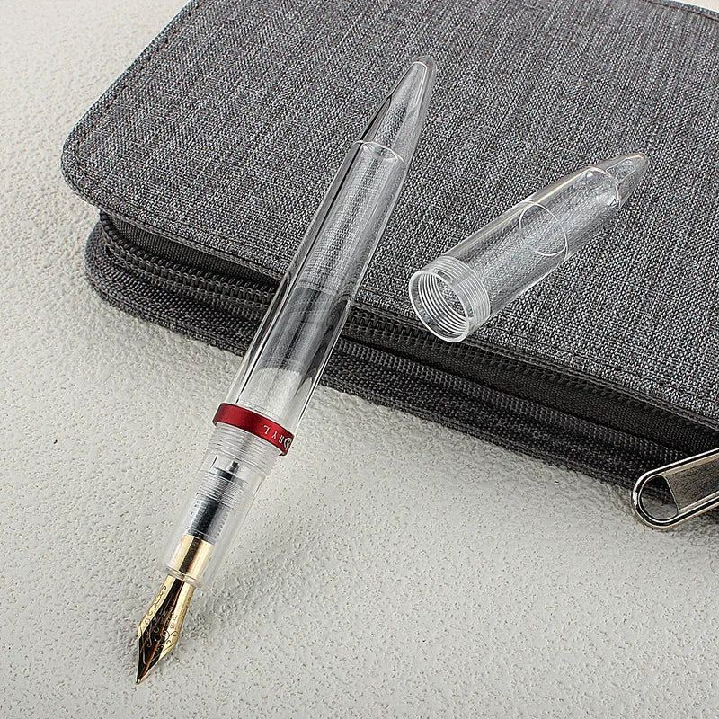 BUSINESS Dropper Fountain Pen Metal & Resin Transparent Ink Pen Iridium EF/F 0.38/0.5mm Large-Capacity Writing Gift Pen Set
