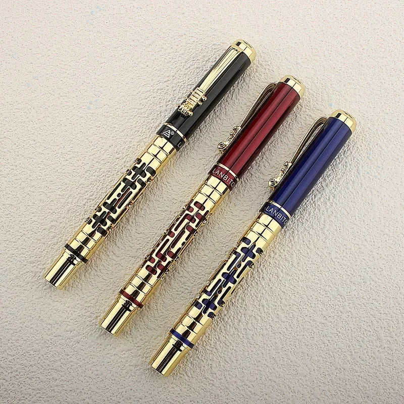 Luxury New 3095 Roller Ball Pen Metal Ink Pens Black 0.5mm Calligraphy Office School Supplies Ballpoint Pen