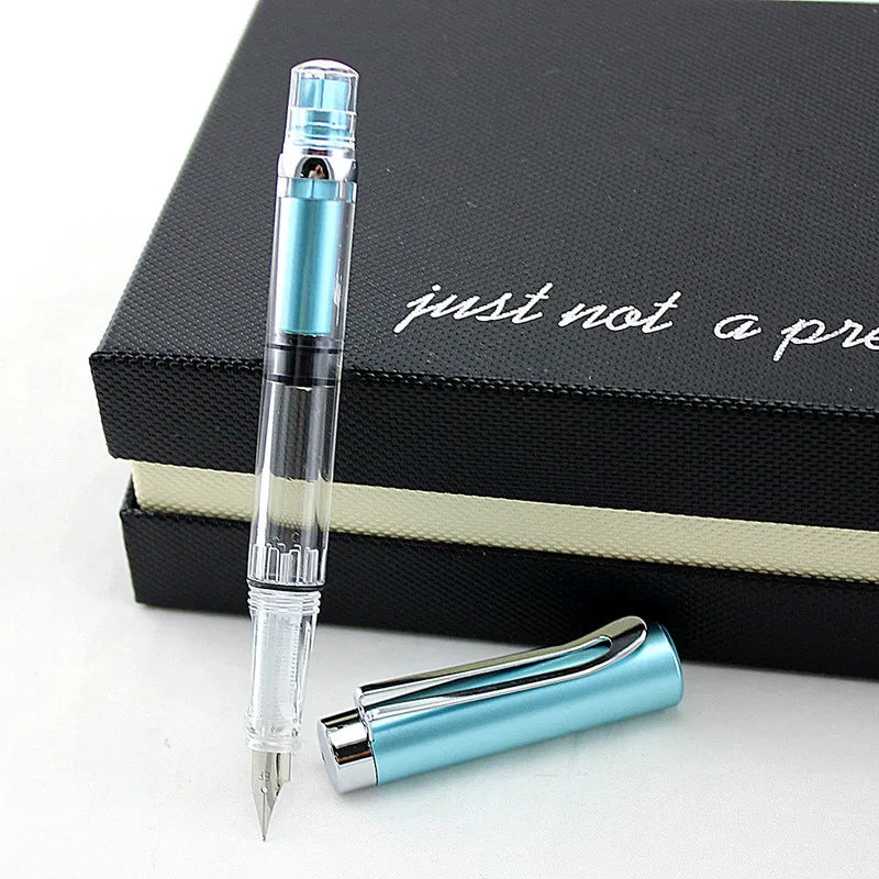 High quality 698 Transparent Piston Fountain Pen Demonstrator ink  Pen