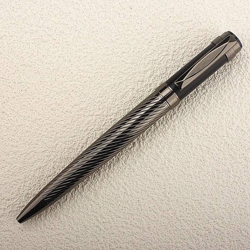 Metal Ballpoint Pen With Refills For School Office Stainless Steel Material Ball Pen Blue Refill Ink
