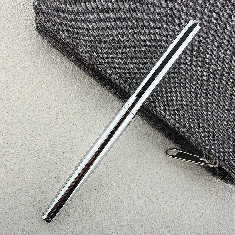 New Ink Pens Stainless Steel Silver 0.38mm/0.5mm Nib Fountain Pen School Student Office Gifts Stationery