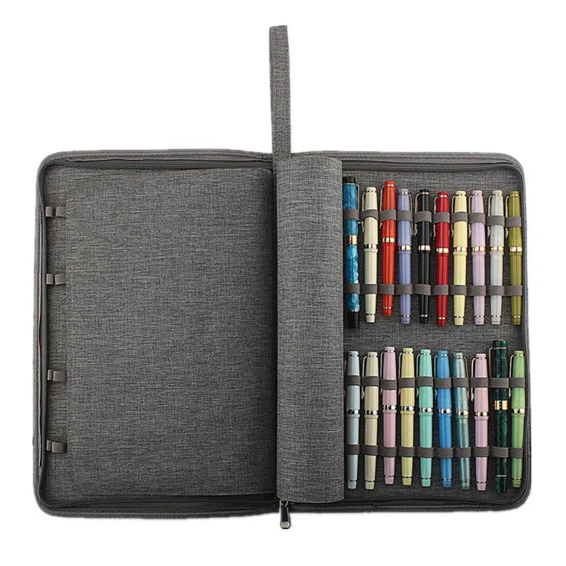 48 Slots Multi Color Selection Fountain Pen Case Canvas Pen Holder Display Pouch Bag Waterproof for Pens Collection