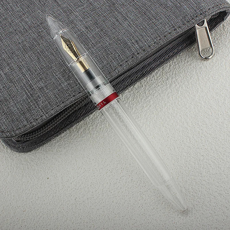 BUSINESS Dropper Fountain Pen Metal & Resin Transparent Ink Pen Iridium EF/F 0.38/0.5mm Large-Capacity Writing Gift Pen Set
